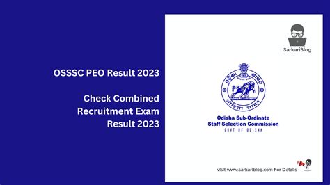osssc peo result 2023|Odisha Sub.